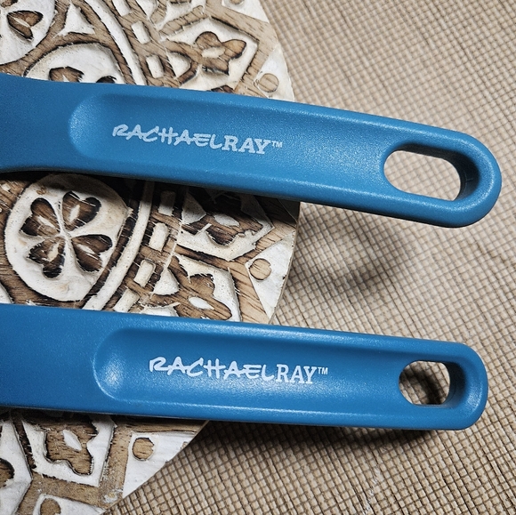 Rachael Ray Marine Blue Nylon Slotted Spoon & Spatula Set of two EUC - Picture 4 of 9